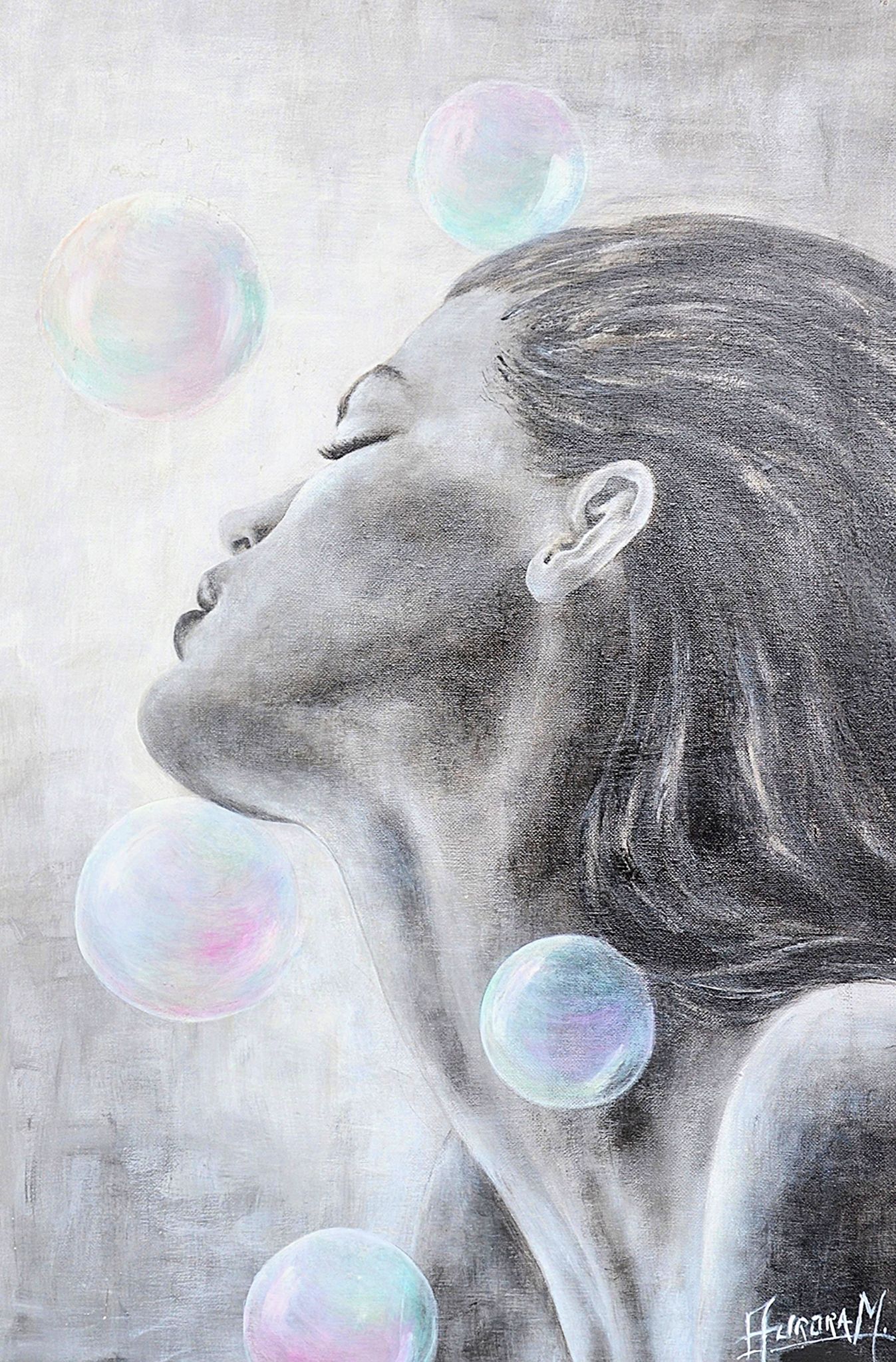 Leggerezza — Aurora Mazzoldi, acrilico su pannello telato — 40x60 cm