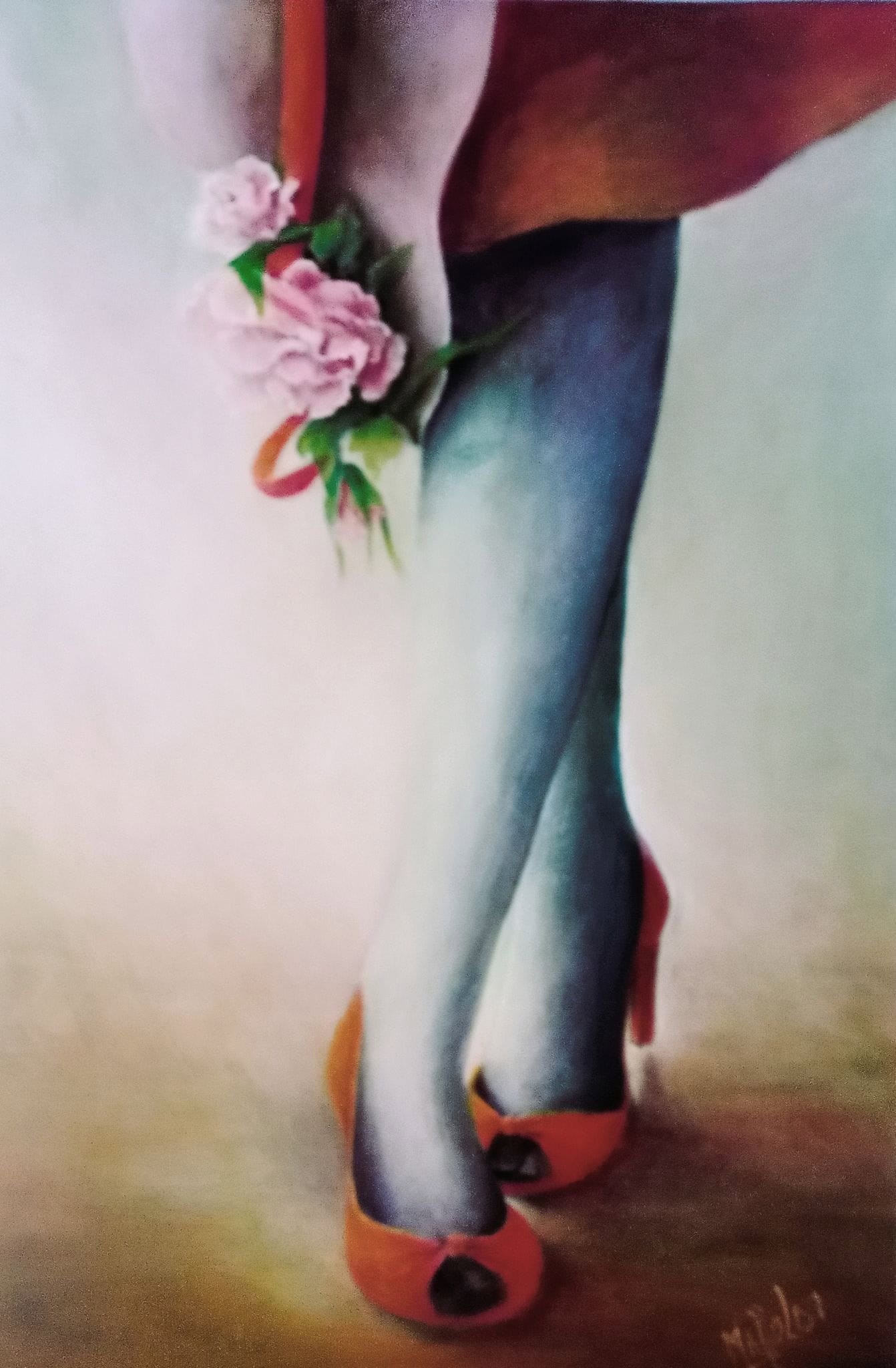 Lungo il Cammino — Aurora Mazzoldi, acrilico su pannello telato — 40x60 cm
